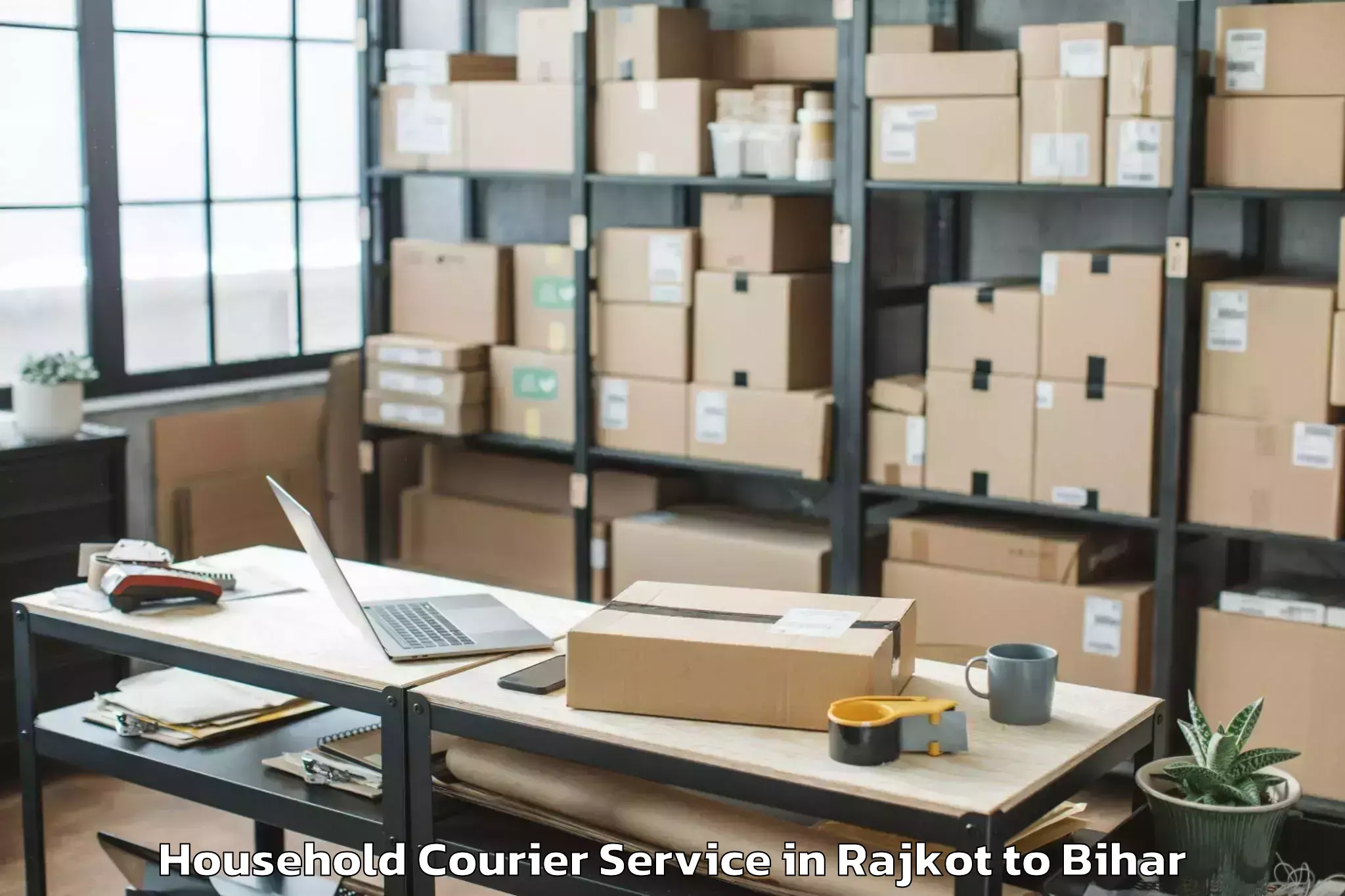 Trusted Rajkot to Lauria Nandangarh Household Courier